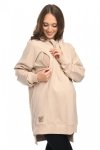 MijaCulture - 3 w 1 długa bluza ciążowa i do karmienia z rozcieciami „Aurelia” M011 beż
