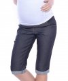 MijaCulture - spodnie rybaczki ciążowe 4015/M35  denim czarny
