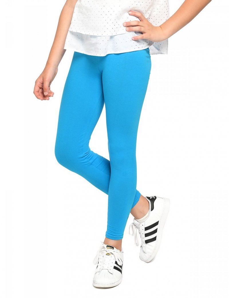 Girls long leggings for children Zoe turquoise