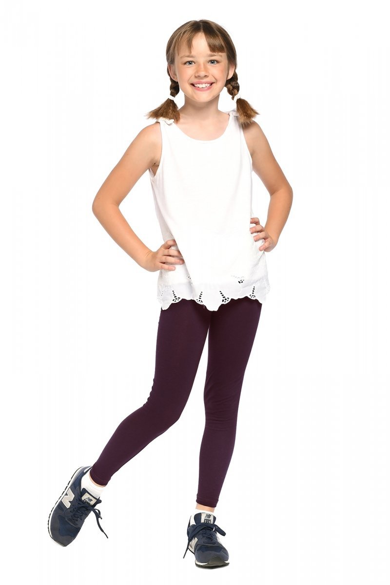Girls long leggings for children Zoe dark purple