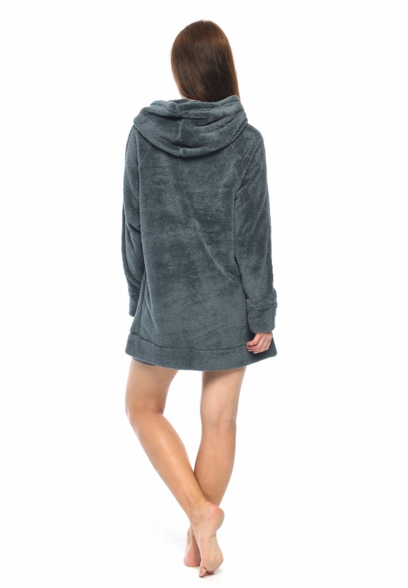 MijaCulture - super soft and cozy maternity and nursing sweatshirt with hood &quot;BEAR&quot; M022 graphite