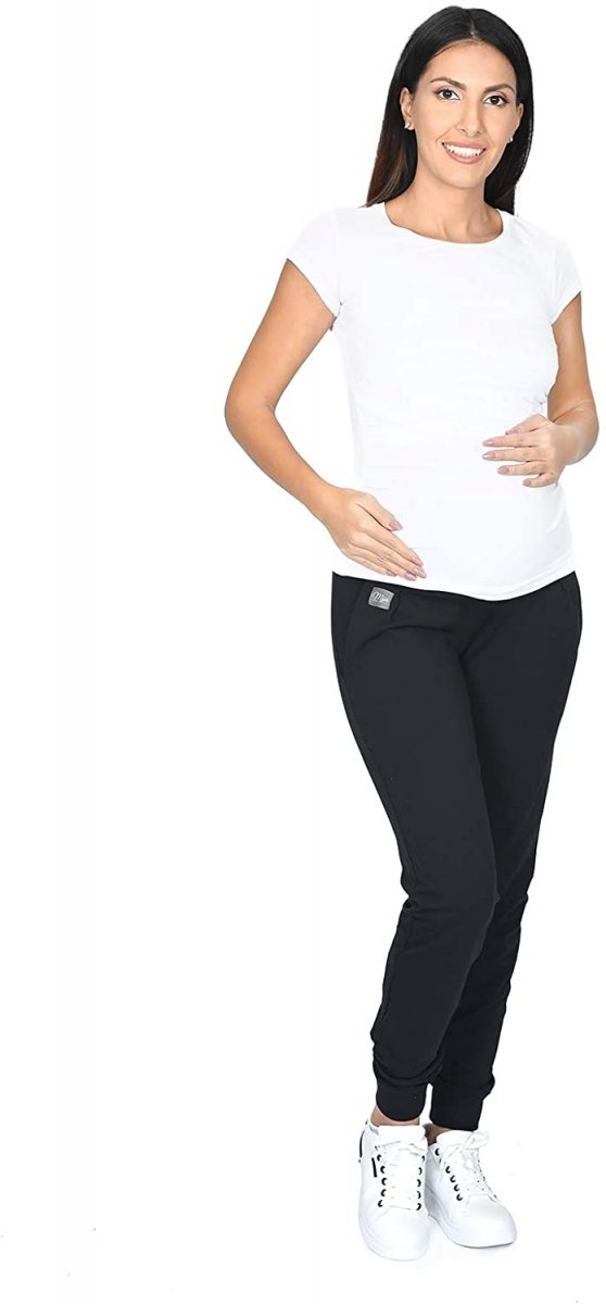 MijaCulture Wygodne spodnie dresowe ciążowe Coco M003 czarny4
