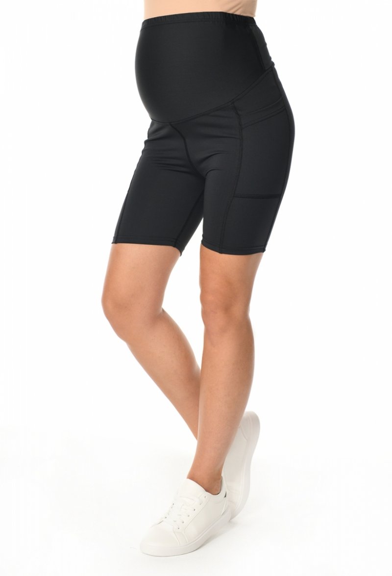 Sportowe krótkie legginsy ciążowe z kieszeniami 4133 / M102