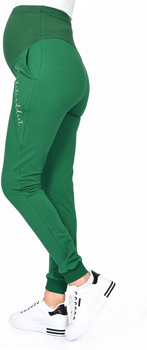 Wygodne ciążowe spodnie dresowe Chocolate Addict 9097 zielony4