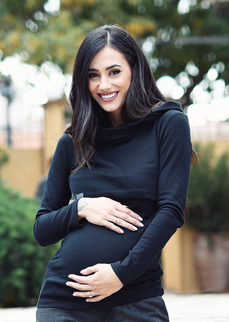 MijaCulture – 3 w 1 bluza ciążowa i do karmienia „Neli” M007 czarny
