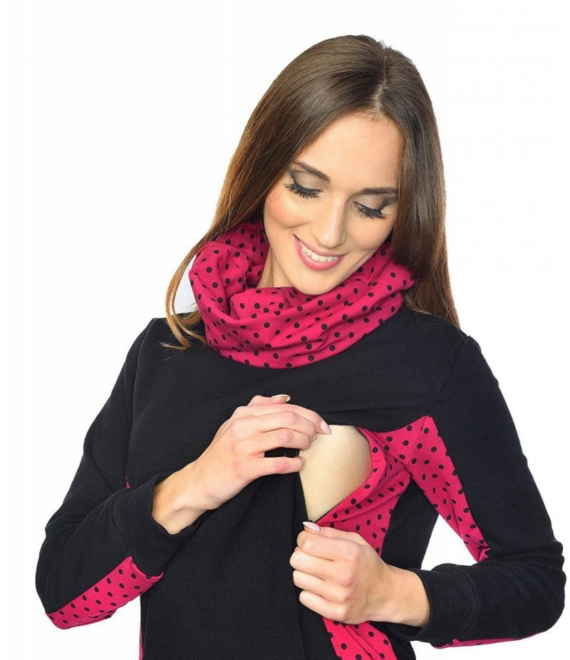 MijaCulture - 3 w 1 bluza ciążowa i do karmienia „Lucy” 7143 czarna