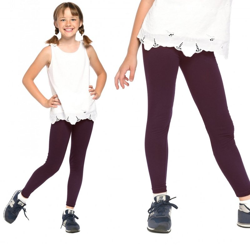 Legginsy dziewczęce getry dla dzieci ciemny ZOE fiolet