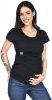 MijaCulture - bluzka 2 w 1 ciążowa i do karmienia krótki rękaw M03/3074 czarny 