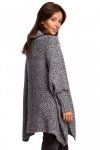 Be Knit BK049 Sweter ponczo z rękawami i golfem - antracytowy