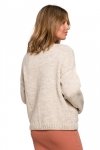 Be Knit BK074 Kardigan na guziki z szerokimi kieszeniami - beżowy