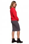 Be Knit BK075 Sweter z dekoltem w serek - czerwony