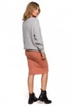Be Knit BK075 Sweter z dekoltem w serek - szary