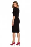 Stylove S313 Sukienka z kopertowym dekoltem - czarna