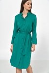 Nife Zielona wiskozowa sukienka midi  - S217