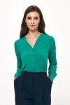 Nife Zielona elegancka bluzka z długim rękawem - B151