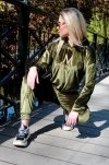 Merribel Dollien Khaki welurowy komplet