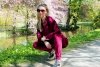 Merribel Goldenia Bordowy welurowy komplet