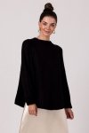 Be Knit BK105 Sweter z nietoperzowymi rękawami - czarny