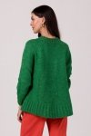 Be Knit BK105 Sweter z nietoperzowymi rękawami - szamaragdowy