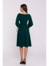 Stylove S383 Sukienka rozkloszowana z wiązanymi rękawami - zielona