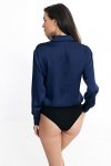 Nife Satynowa koszula body - granat - K80