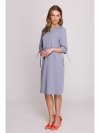 Stylove S393 Sukienka z wiązanymi rękawami - gołębi