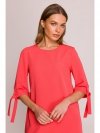 Stylove S393 Sukienka z wiązanymi rękawami - koralowa