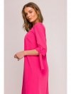 Stylove S393 Sukienka z wiązanymi rękawami - różowa