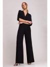 Stylove S395 Kombinezon z dekoltem kopertowym - czarny
