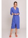 Stylove S396 Sukienka z kopertowym motywem - niebieska