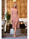 Stylove S396 Sukienka z kopertowym motywem - różana