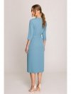 Stylove S396 Sukienka z kopertowym motywem - zimny niebieski