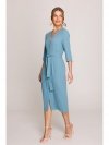 Stylove S396 Sukienka z kopertowym motywem - zimny niebieski