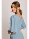 Stylove S399 Sukienka z bufiastymi rękawami - zimny niebieski