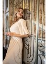 Stylove S400 Sukienka z bufiastymi rękawami - śmietankowa