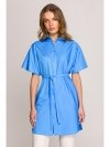 Stylove S402 Bawełniana koszula oversize tunika - niebieska