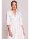 Stylove S404 Sukienka z przeplotem z modalu - ecru