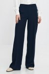 Nife Spodnie wide leg z gumą w pasie - granat - SD113
