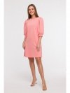 BeWear B291 Sukienka z bufiastymi rękawami - koralowa