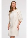 BeWear B291 Sukienka z bufiastymi rękawami - waniliowa