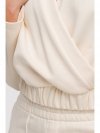 BeWear B292 Bluza z kopertowym dekoltem - waniliowa