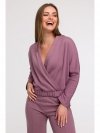 BeWear B292 Bluza z kopertowym dekoltem - wrzosowa