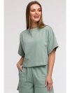 BeWear B294 Bluza oversize z krótkimi rękawami - miętowa