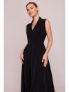 Stylove S409 Sukienka z rozpinanym dekoltem - czarna