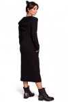 BeWear B128 Sukienka maxi z kapturem - czarna