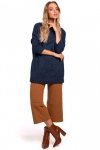 Moe M470 Sweter półgolf melanż - granatowy