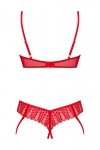Obsessive Ingridia 2-pcs crotchless set bielizna nocna komplet półbiustonosz + stringi