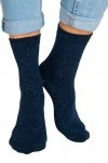 Noviti Skarpety SB 012 W 04 lurex granatowo-srebrne