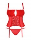Obsessive Gorset i stringi Blossmina czerwone