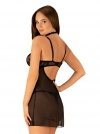 Obsessive Babydoll i stringi Elizenes czarne